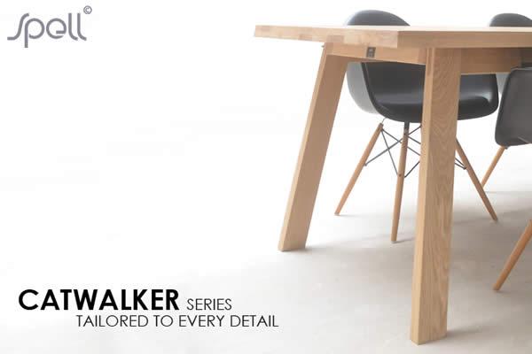 The CATWALKER wooden oak table, inspired by the catwalk at a fashion show, becomes your stage for living and for all your daily activities.  Standard stain shades are: natural, whitewash, gray and blackwash. Tailored sizes and combinations are possible on request. 