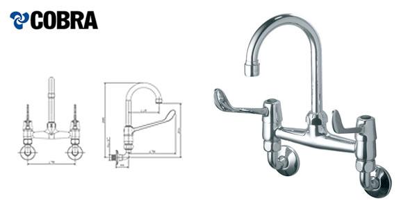 Elbow action, progressive control wall type mixer with underarm swivel outlet 